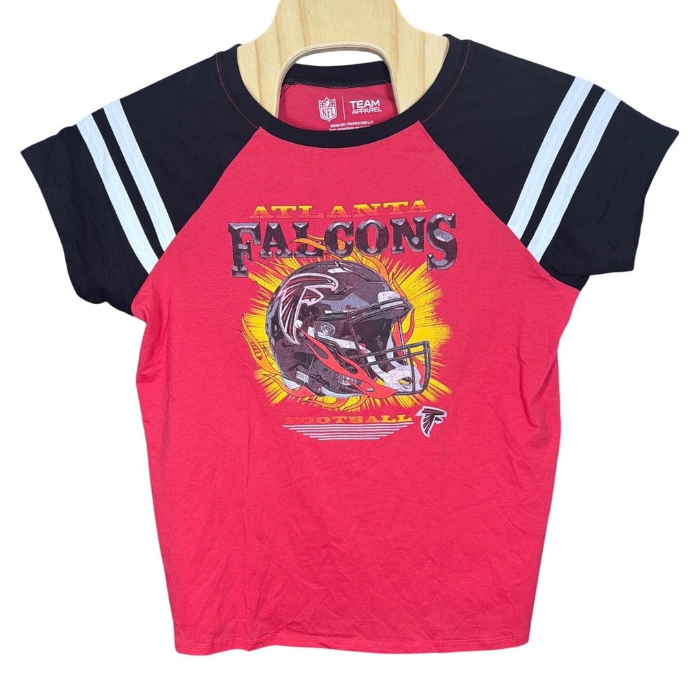 Atlanta Falcons Torrid NFL Women Plus Size 1 1X Red Black Raglan Graphic T-Shirt